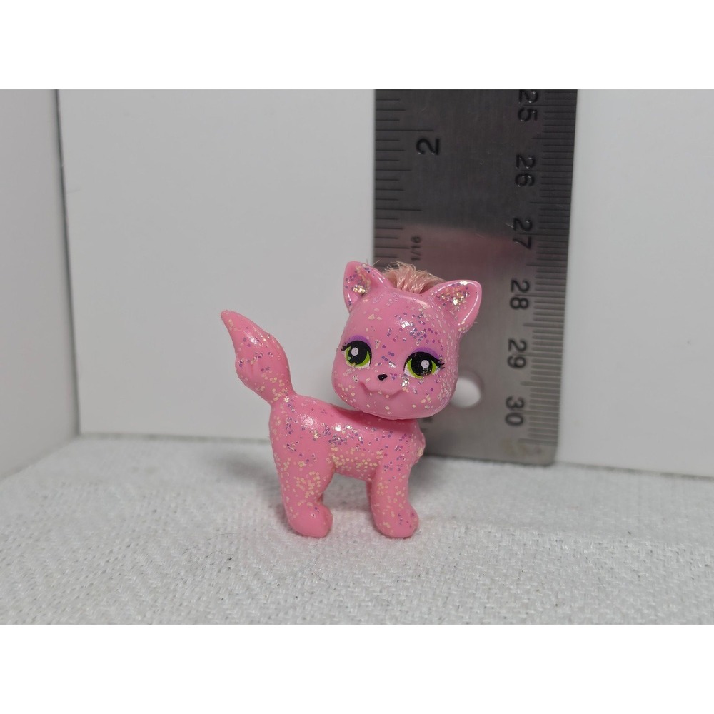 Polly Pocket Sparklin' Pets pink glitter cat‎ figurine replacement Toy